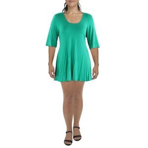 24seven Comfort Apparel Womens Green Open Chest Mini Mini Dress Plus NWT